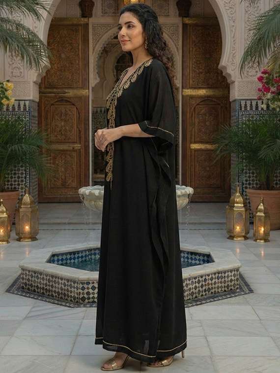 women embroidered kimono sleeve kaftan dress - 22275597 -  Standard Image - 1