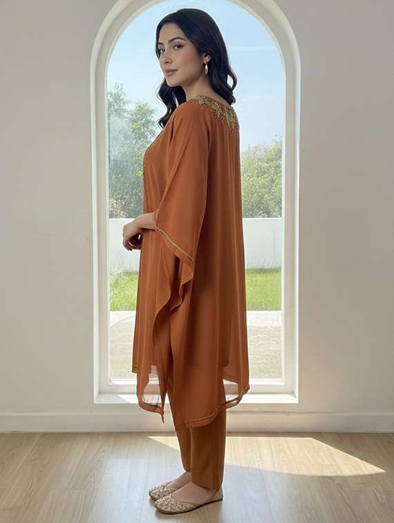 women embroidered kimono sleeve kaftan tunic - 22275601 -  Standard Image - 1