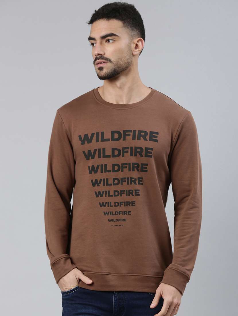 men typographic long sleeve regular fit sweatshirt