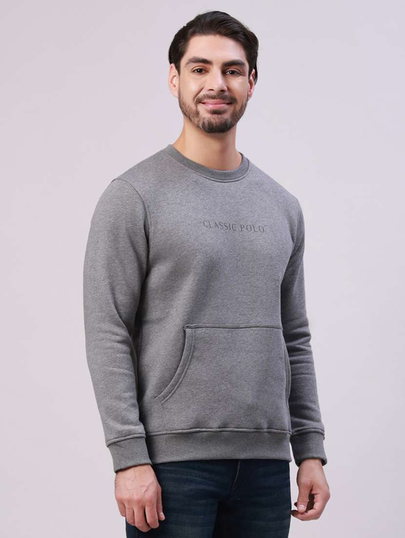 men typographic long sleeve regular fit sweatshirt - 22275897 -  Standard Image - 1