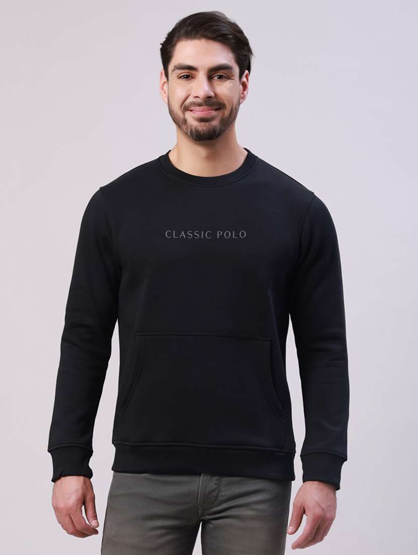 men typographic long sleeve regular fit sweatshirt