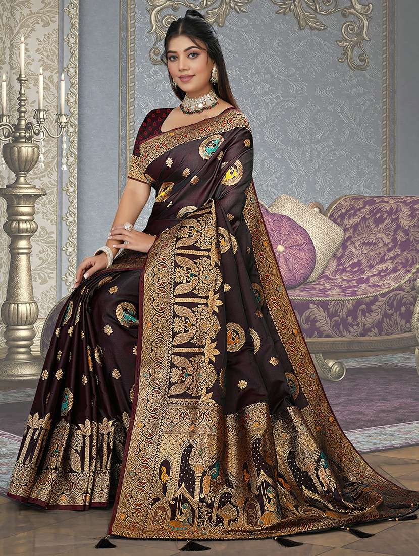 women self design banarasi saree with blouse - 22275911 -  Standard Image - 1