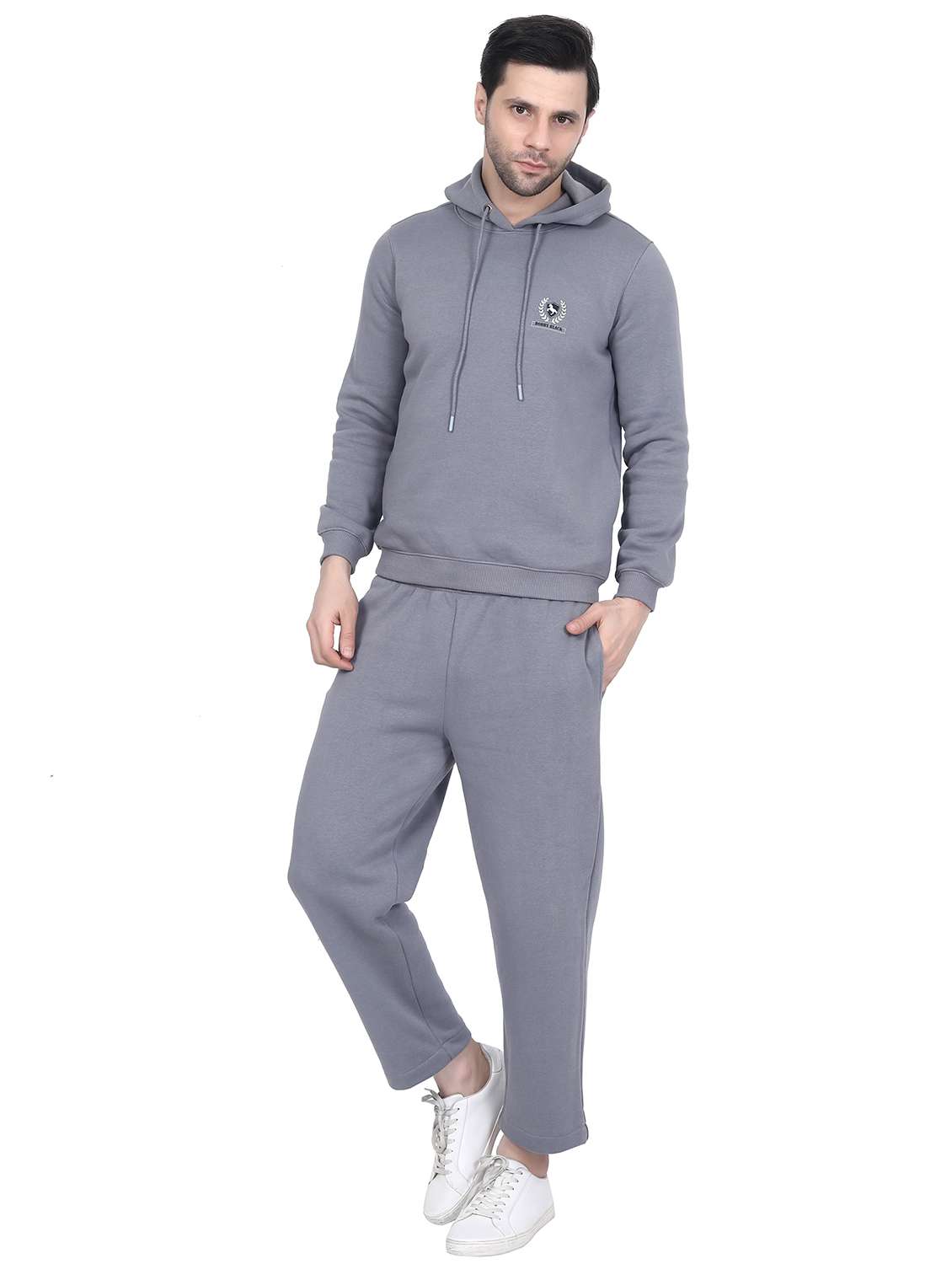 men logo print long sleeve hooded sweatshirt - 22276018 -  Standard Image - 1