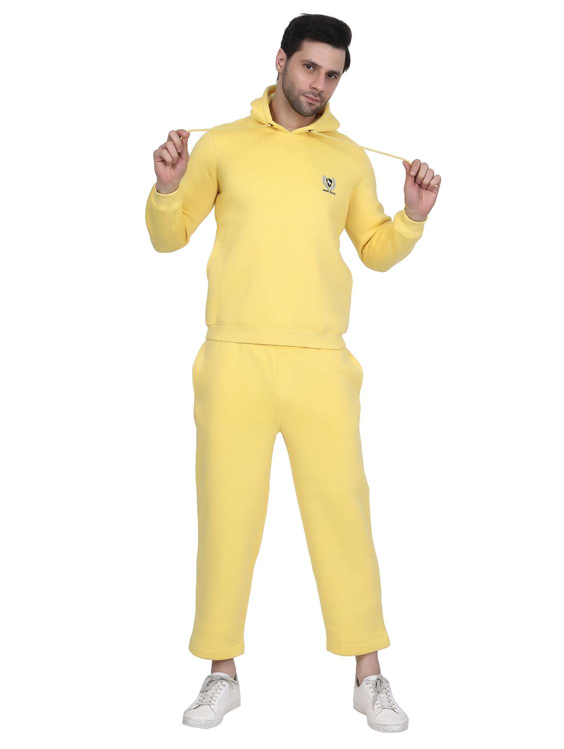 men logo print long sleeve hooded sweatshirt - 22276019 -  Standard Image - 1