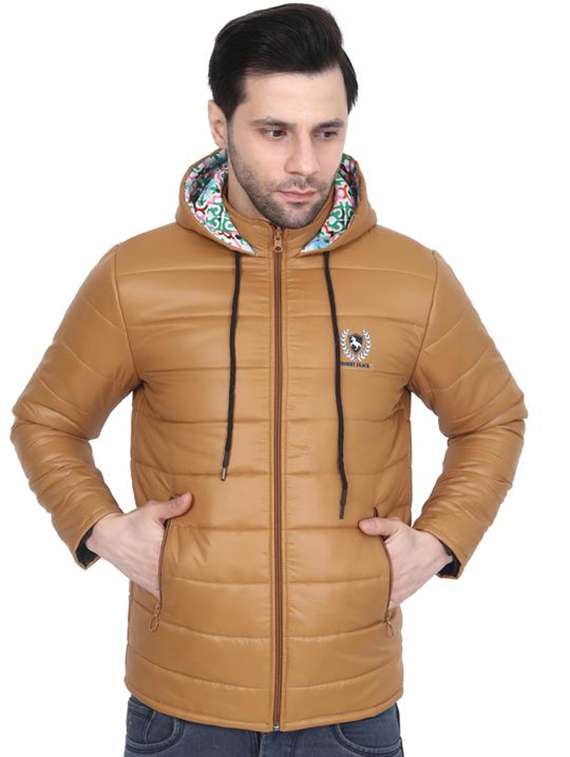 men solid long sleeve hooded puffer jacket - 22276026 -  Standard Image - 1