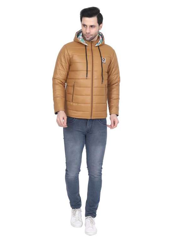 men solid long sleeve hooded puffer jacket - 22276026 -  Standard Image - 4