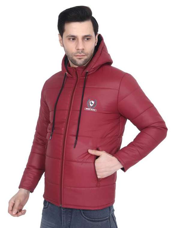 men solid long sleeve hooded puffer jacket - 22276027 -  Standard Image - 1