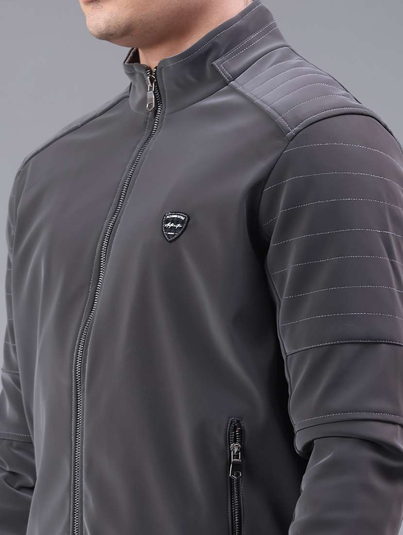 men solid long sleeve biker jacket - 22276094 -  Standard Image - 4