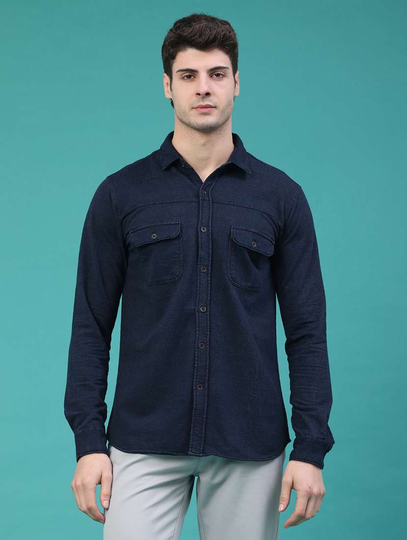 men solid long sleeve regular fit casual shirt - 22276194 -  Standard Image - 1