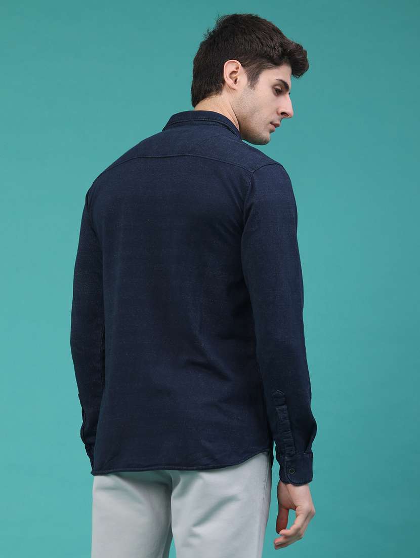 men solid long sleeve regular fit casual shirt - 22276194 -  Standard Image - 4