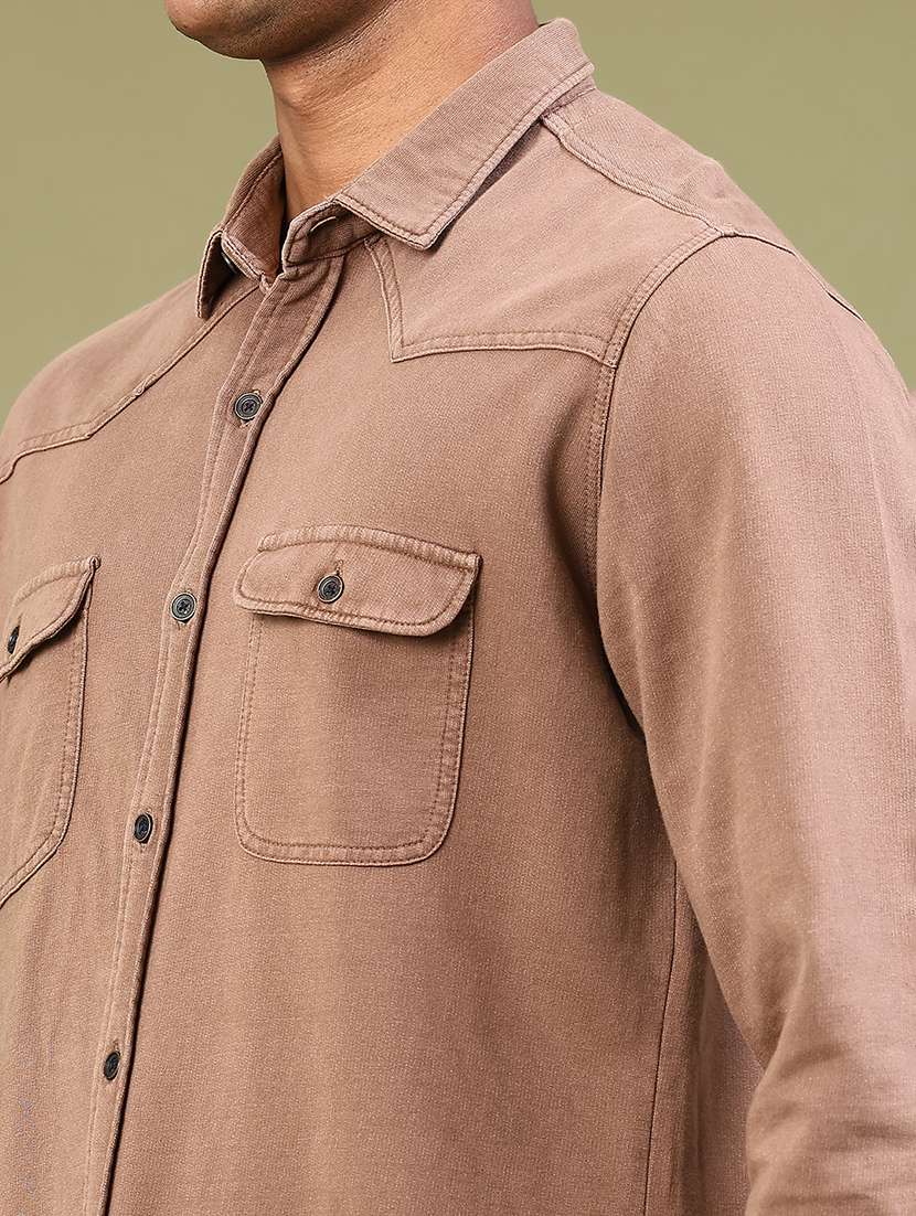 men solid long sleeve regular fit casual shirt - 22276195 -  Standard Image - 1