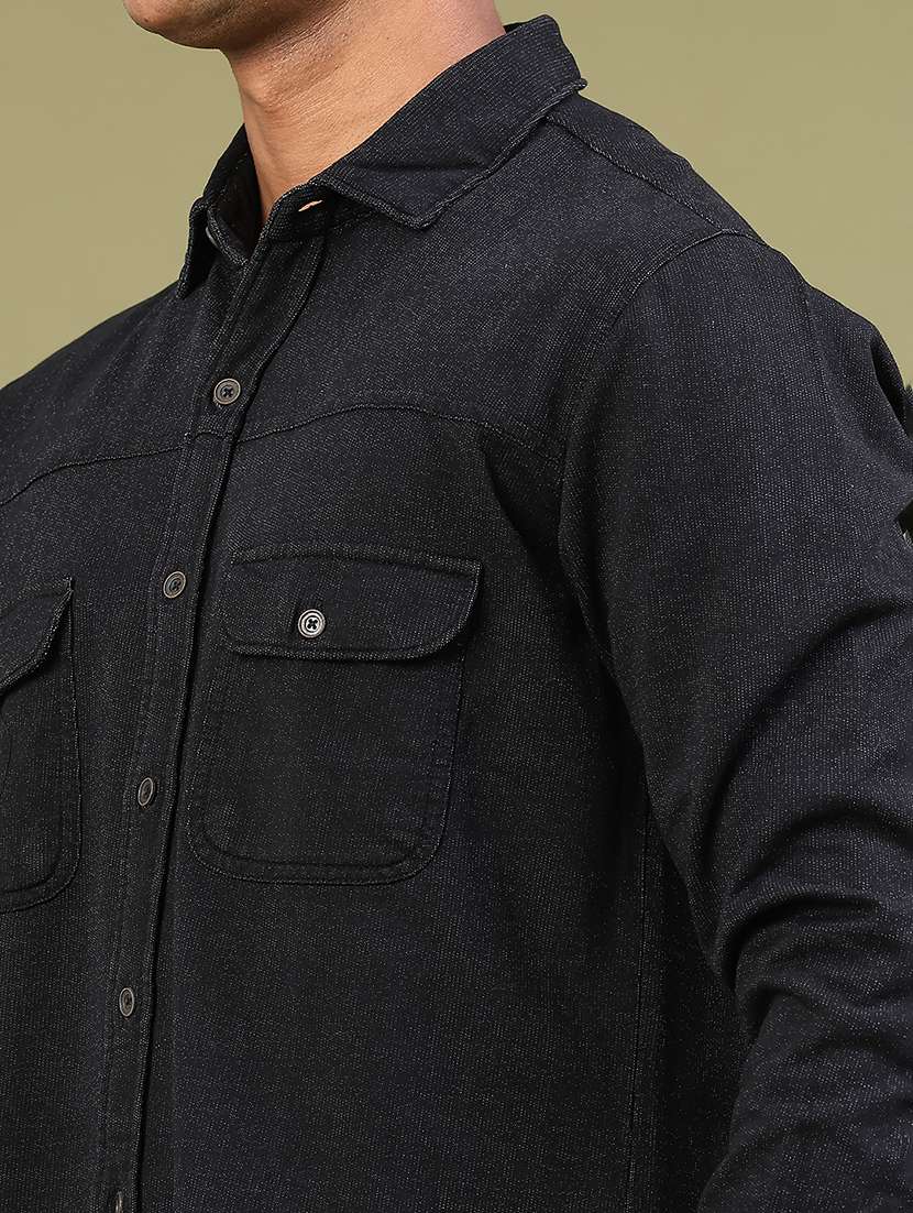 men solid long sleeve regular fit casual shirt - 22276197 -  Standard Image - 1