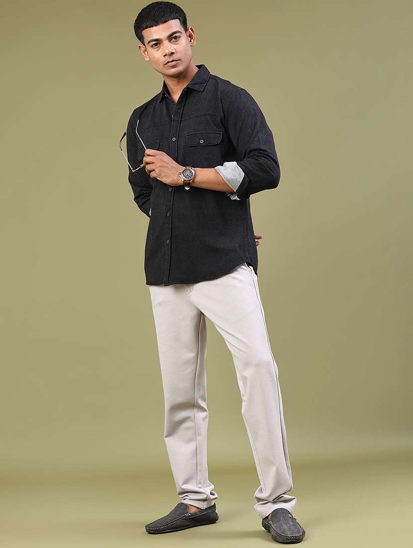 men solid long sleeve regular fit casual shirt - 22276197 -  Standard Image - 4
