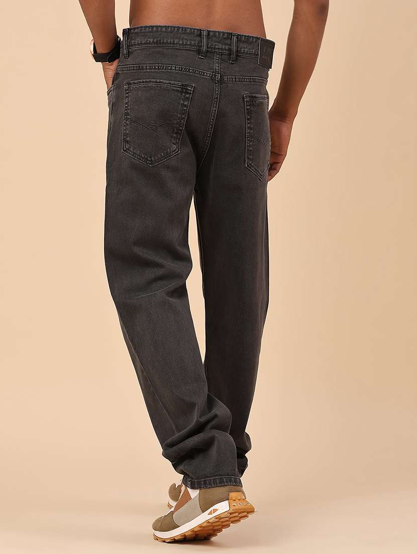 men plain mid rise full length relaxed fit jeans - 22276236 -  Standard Image - 4