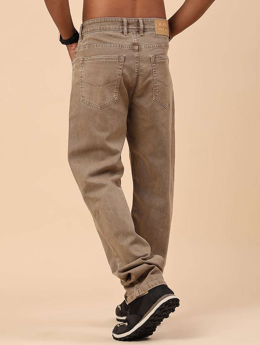 men plain mid rise full length relaxed fit jeans - 22276237 -  Standard Image - 4