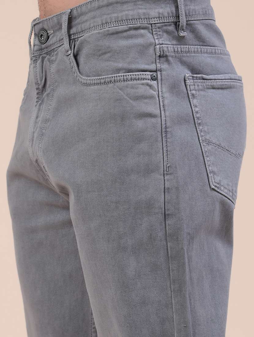 Men Plain Mid Rise Full Length Relaxed Fit Jeans - 22276238 -  Standard Image - 1