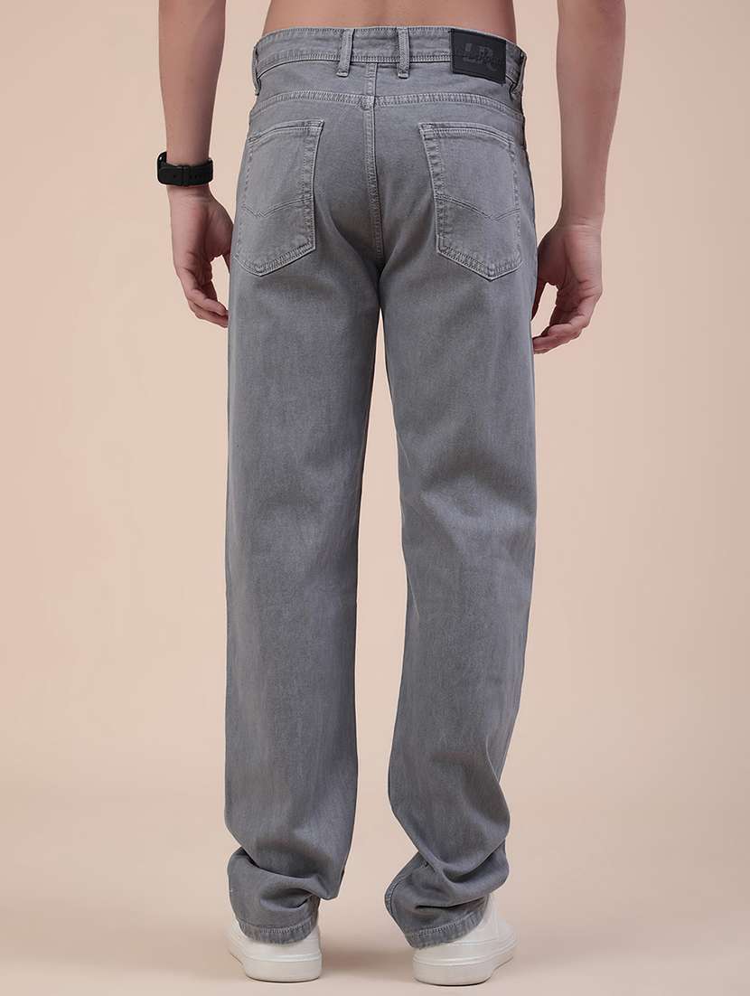 Men Plain Mid Rise Full Length Relaxed Fit Jeans - 22276238 -  Standard Image - 4