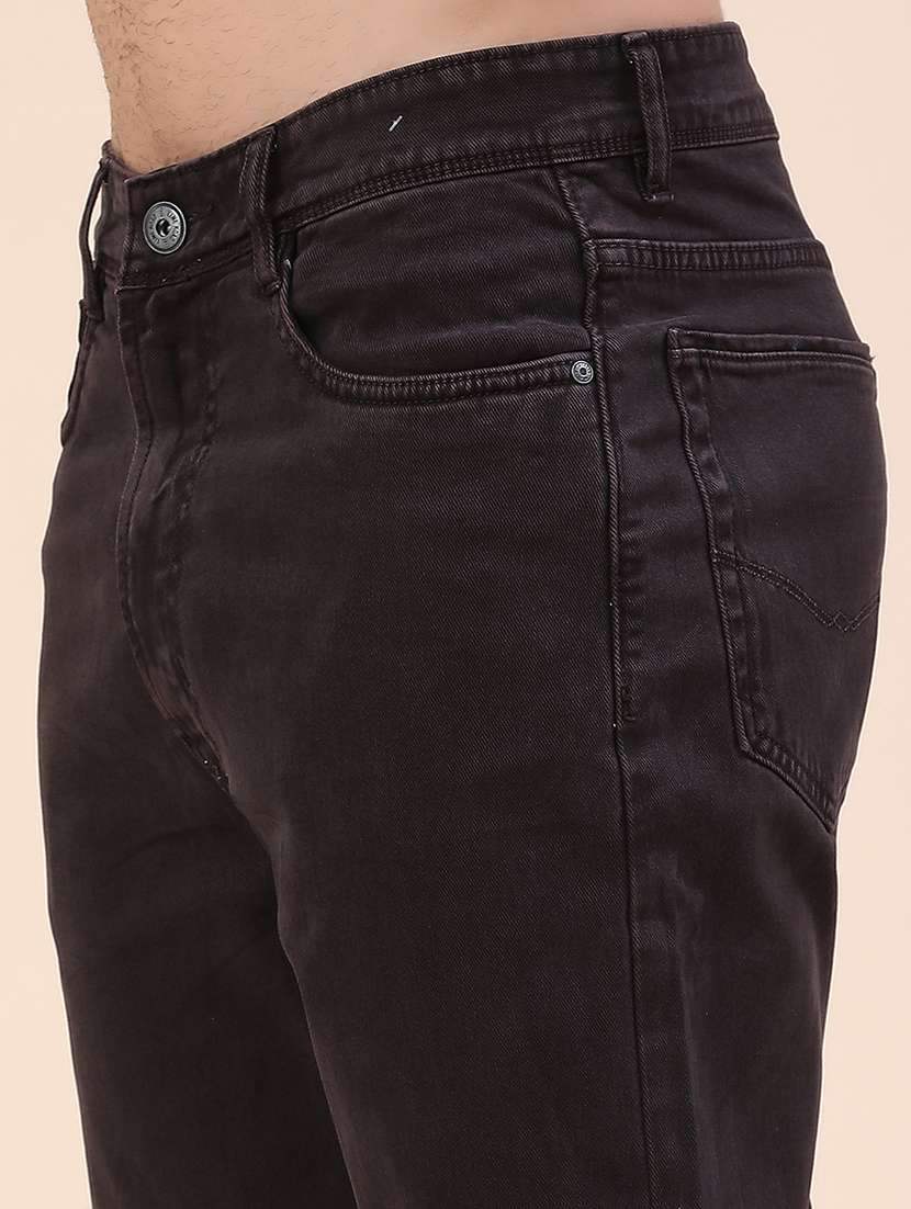 men plain mid rise full length relaxed fit jeans - 22276239 -  Standard Image - 1