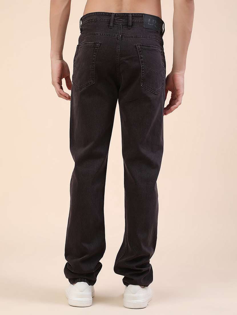men plain mid rise full length relaxed fit jeans - 22276239 -  Standard Image - 4