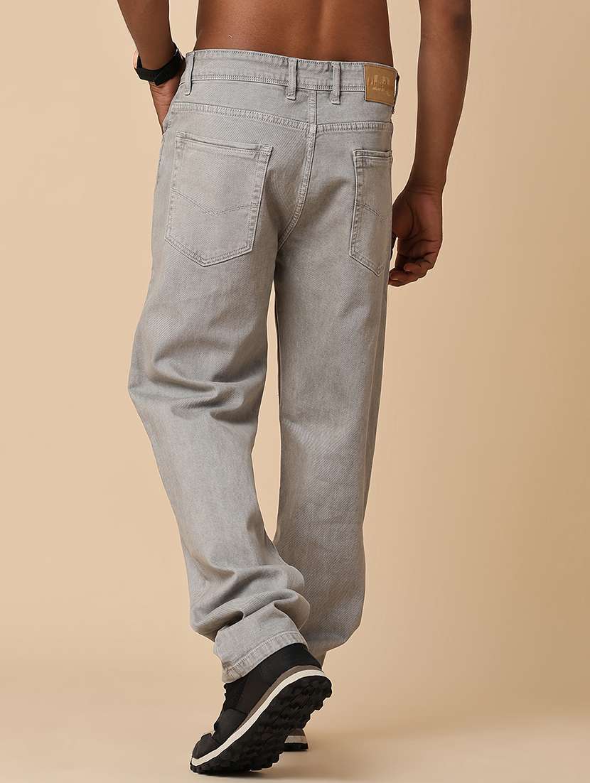 men plain mid rise full length relaxed fit jeans - 22276240 -  Standard Image - 4