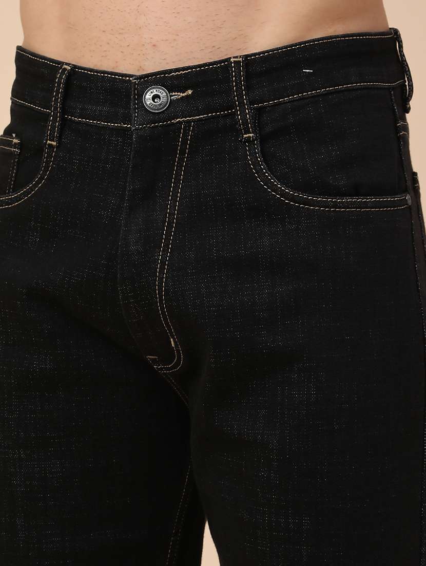 men plain mid rise full length straight jeans - 22276243 -  Standard Image - 1