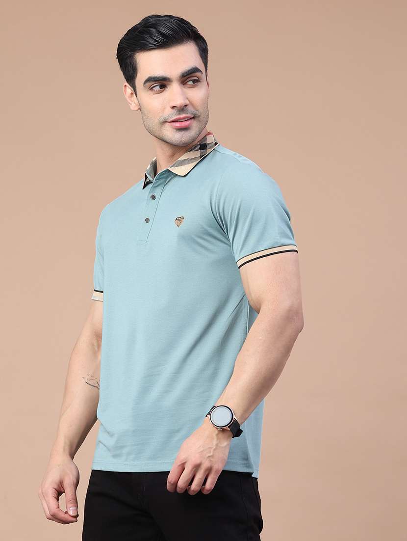 men solid short sleeve regular fit polo t-shirt - 22276247 -  Standard Image - 1