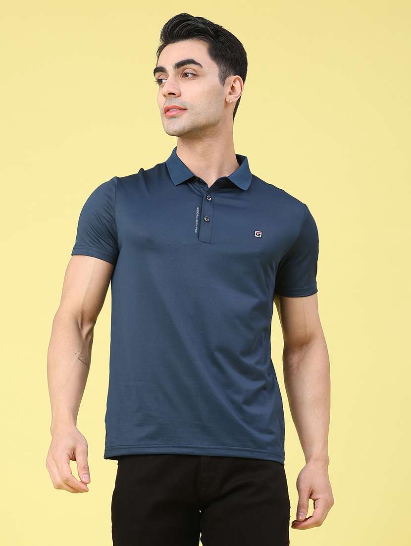 men solid short sleeve slim fit polo t-shirt - 22276252 -  Standard Image - 1