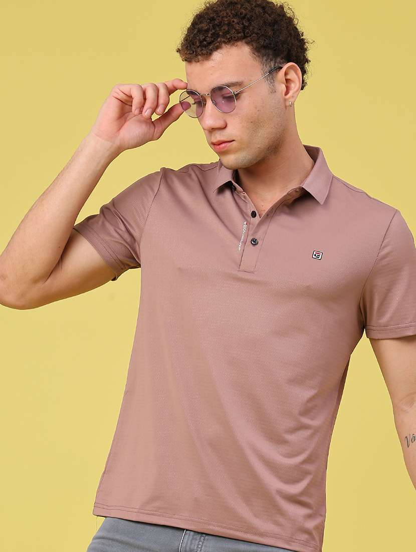 men solid short sleeve regular fit polo t-shirt