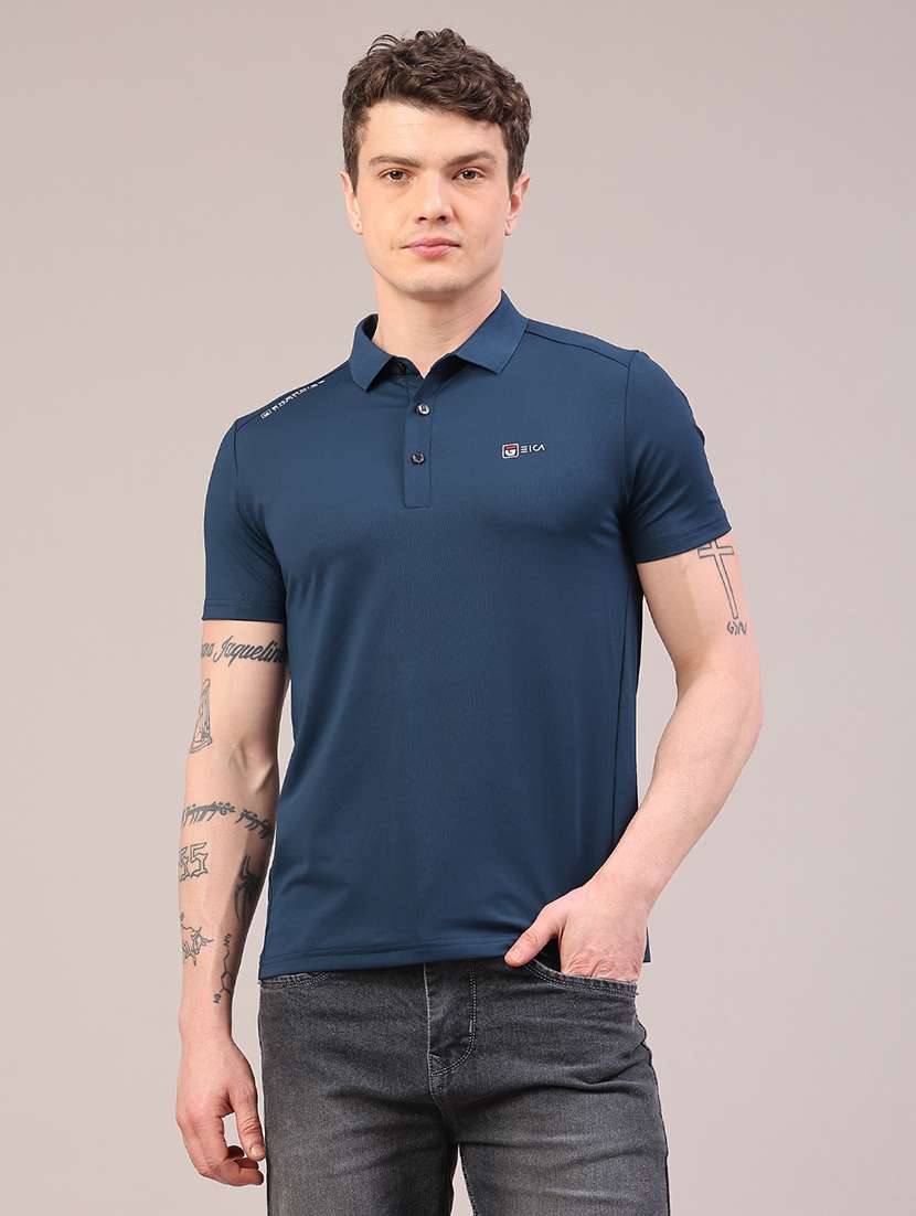men solid short sleeve slim fit polo t-shirt - 22276255 -  Standard Image - 1