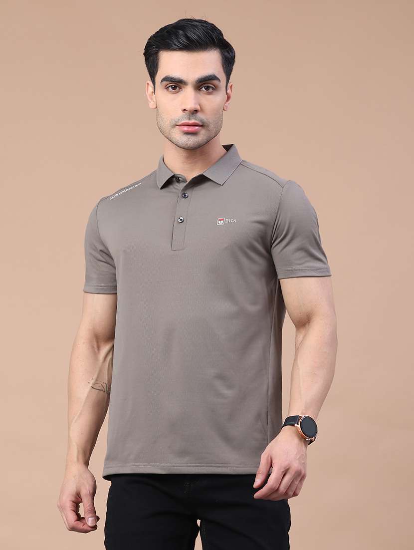 men solid short sleeve slim fit polo t-shirt - 22276258 -  Standard Image - 1