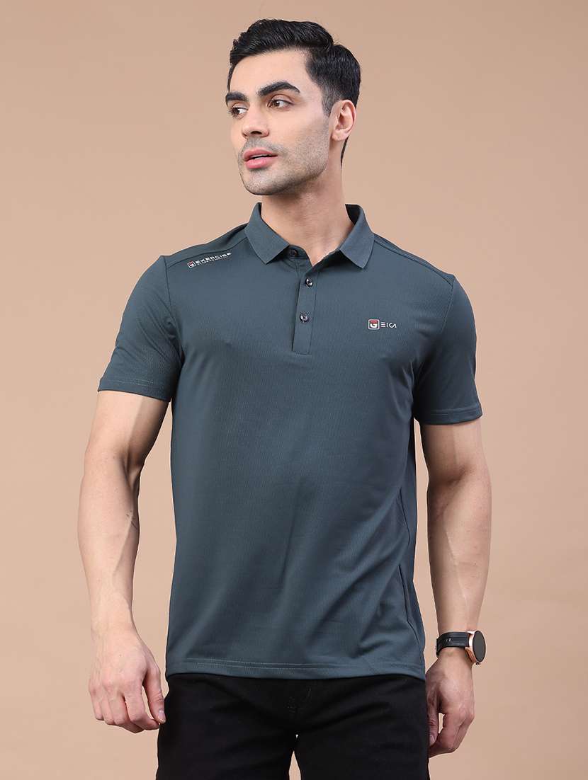 men solid short sleeve slim fit polo t-shirt - 22276260 -  Standard Image - 1