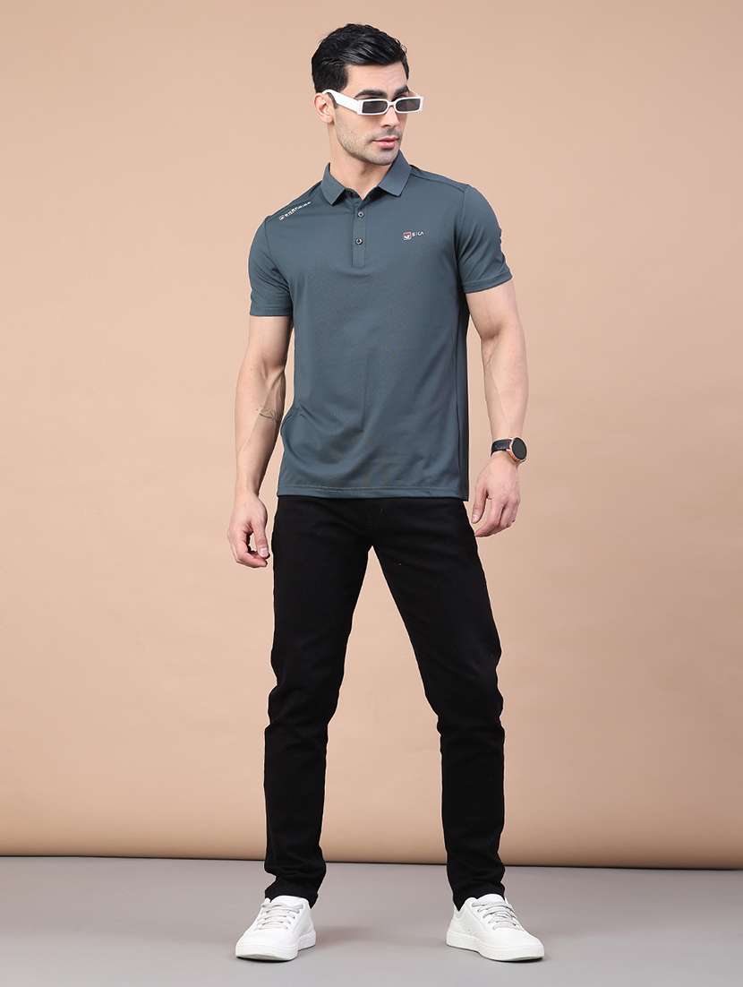 men solid short sleeve slim fit polo t-shirt - 22276260 -  Standard Image - 4