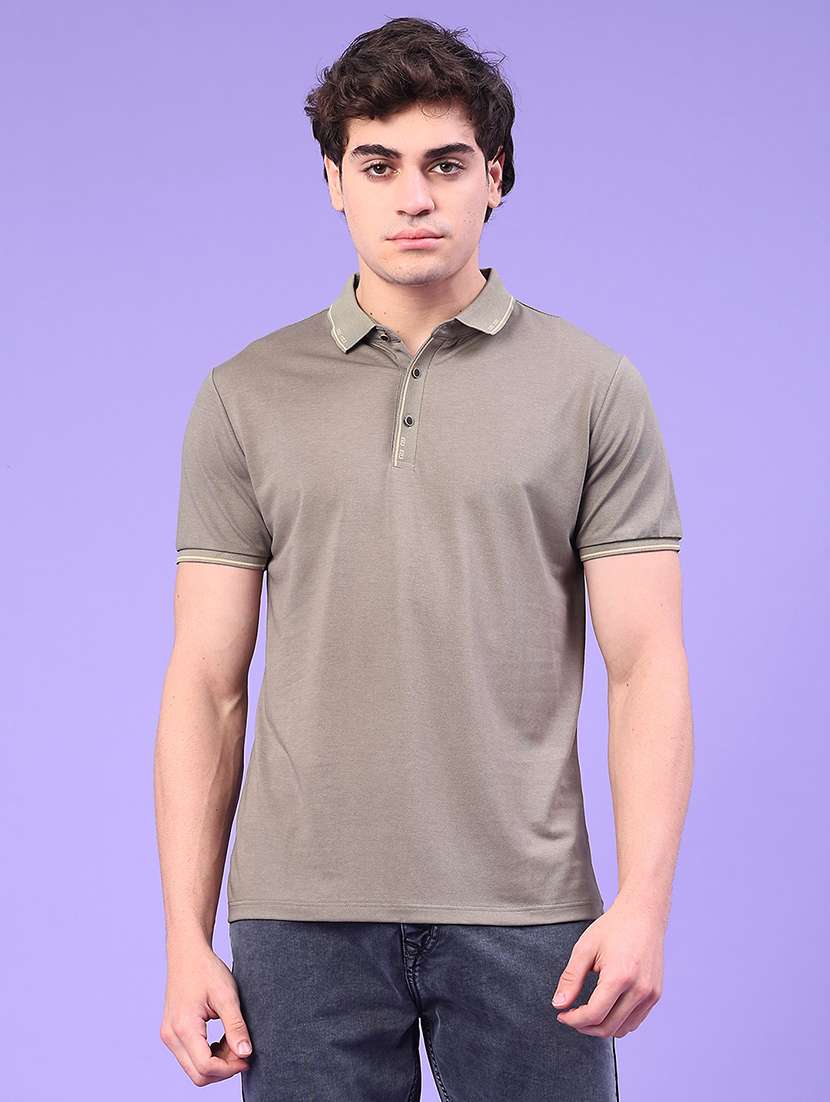 men solid short sleeve regular fit polo t-shirt - 22276264 -  Standard Image - 1