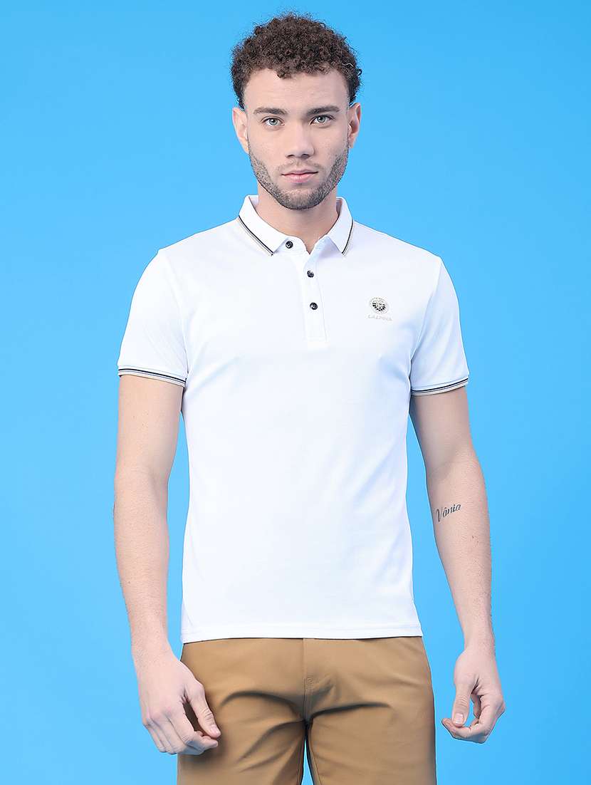 men solid short sleeve regular fit polo t-shirt - 22276271 -  Standard Image - 1