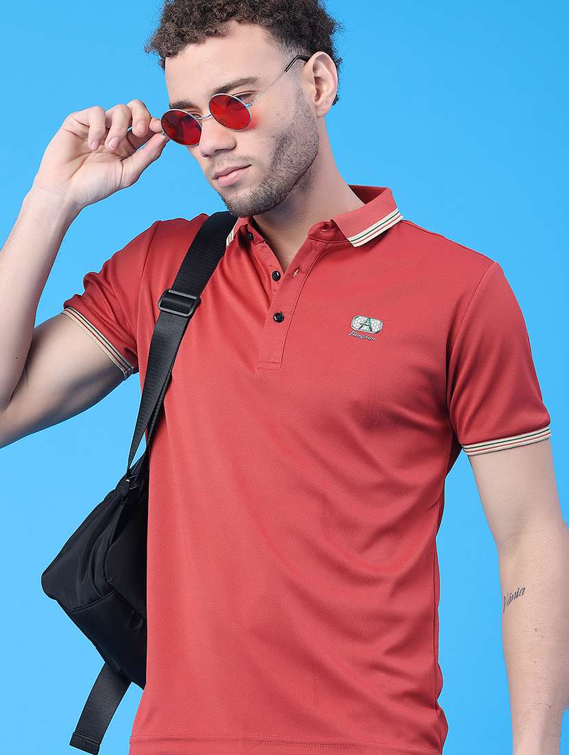 men solid short sleeve regular fit polo t-shirt