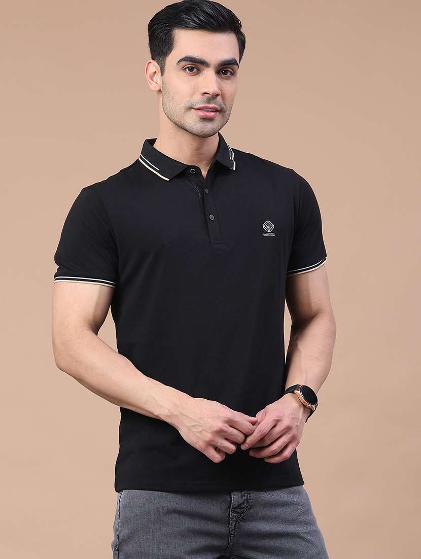 men solid short sleeve regular fit polo t-shirt - 22276286 -  Standard Image - 1