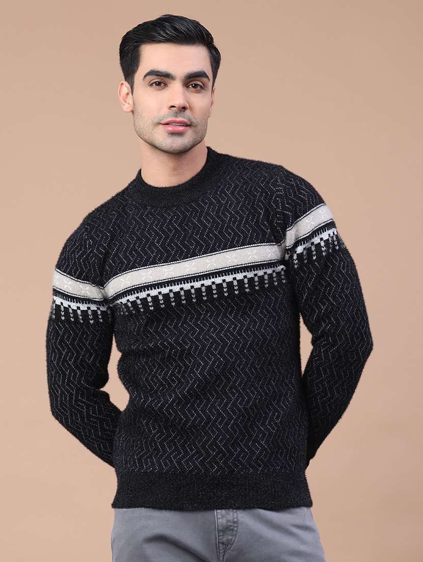 men self design long sleeve regular fit pullover  - 22276305 -  Standard Image - 1