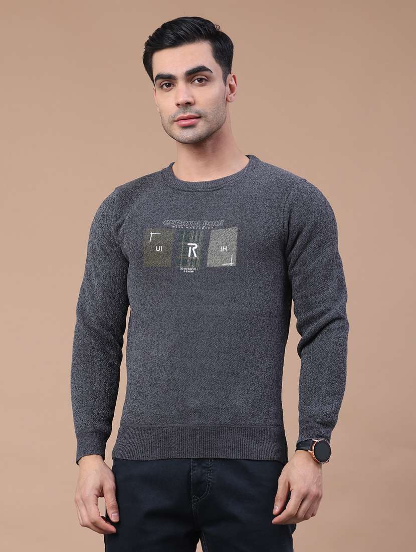 men typographic long sleeve regular fit pullover  - 22276311 -  Standard Image - 1