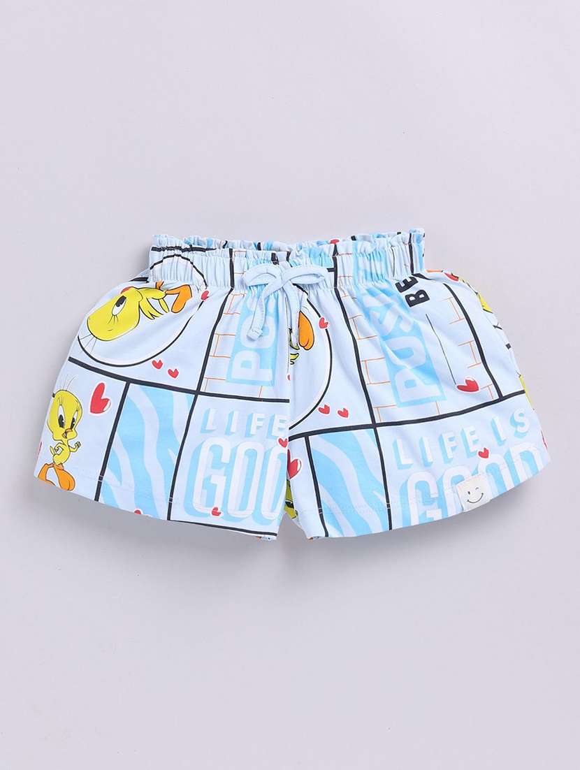 girls printed mid rise shorts - 22276375 -  Standard Image - 1