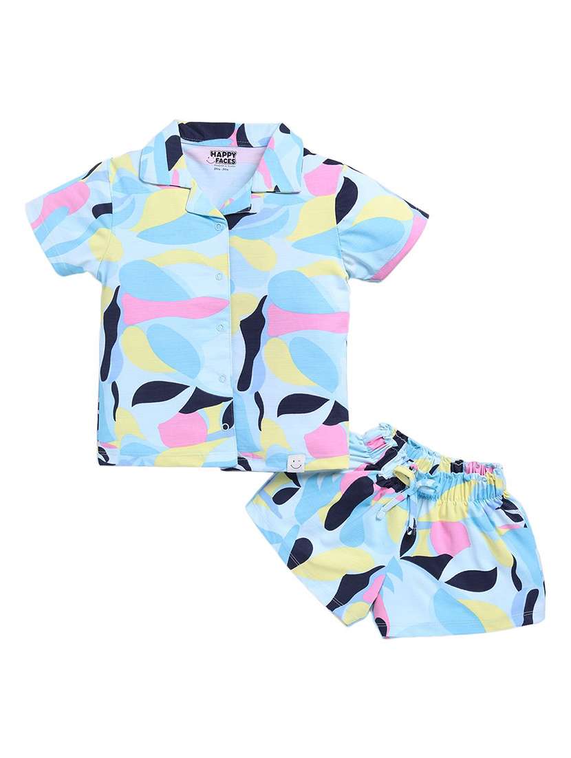 boys printed shorts co-ord set - 22276486 -  Standard Image - 1