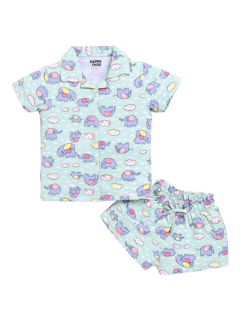 kids printed shorts co-ord set - 22276499 -  Standard Image - 1
