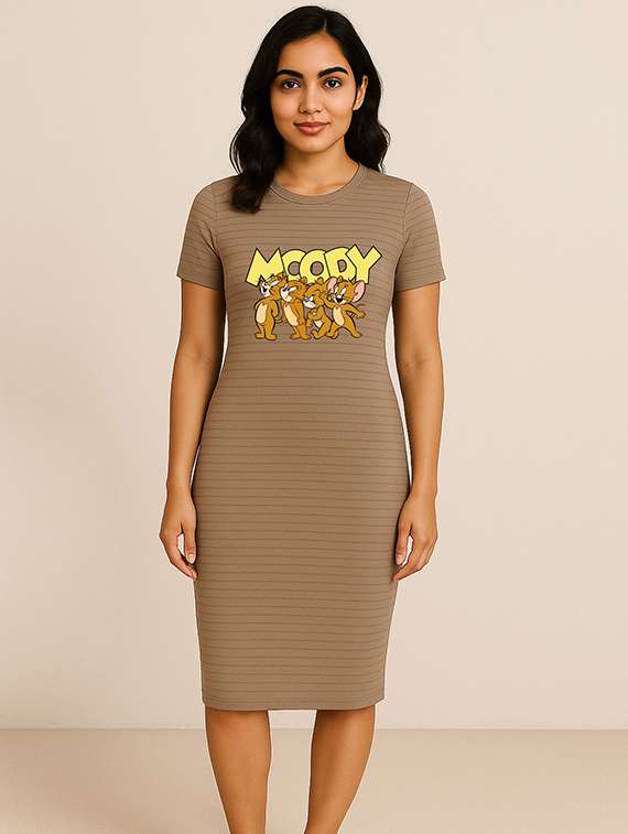 women printed short sleeve t-shirt dress - 22276521 -  Standard Image - 1