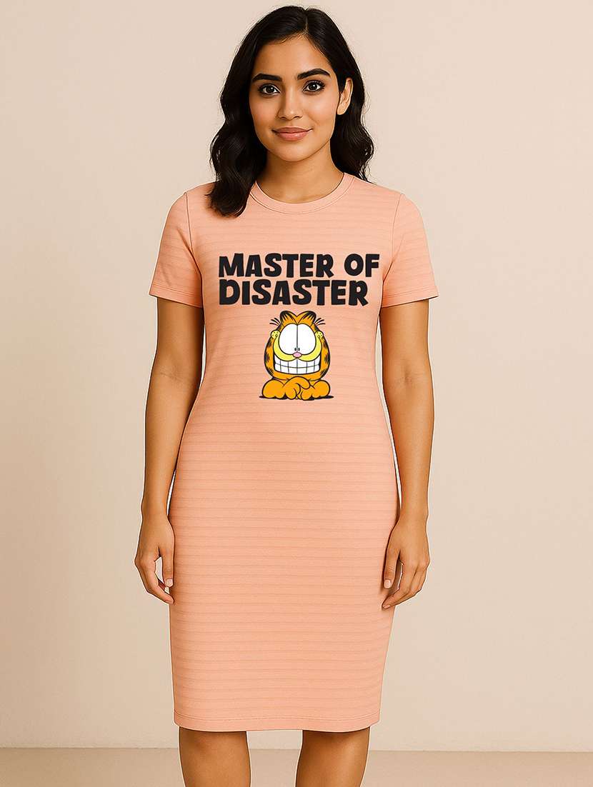 women printed short sleeve t-shirt dress