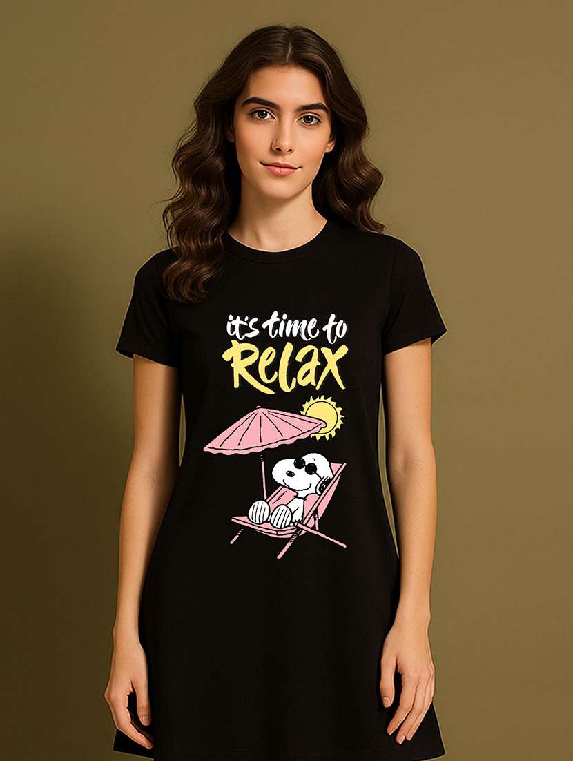 women printed short sleeve t-shirt dress - 22276531 -  Standard Image - 1