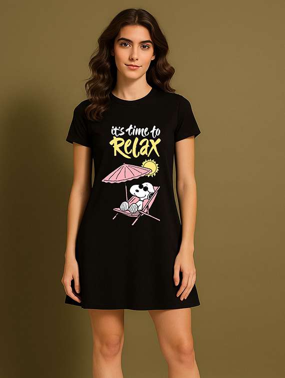 women printed short sleeve t-shirt dress - 22276531 -  Standard Image - 1