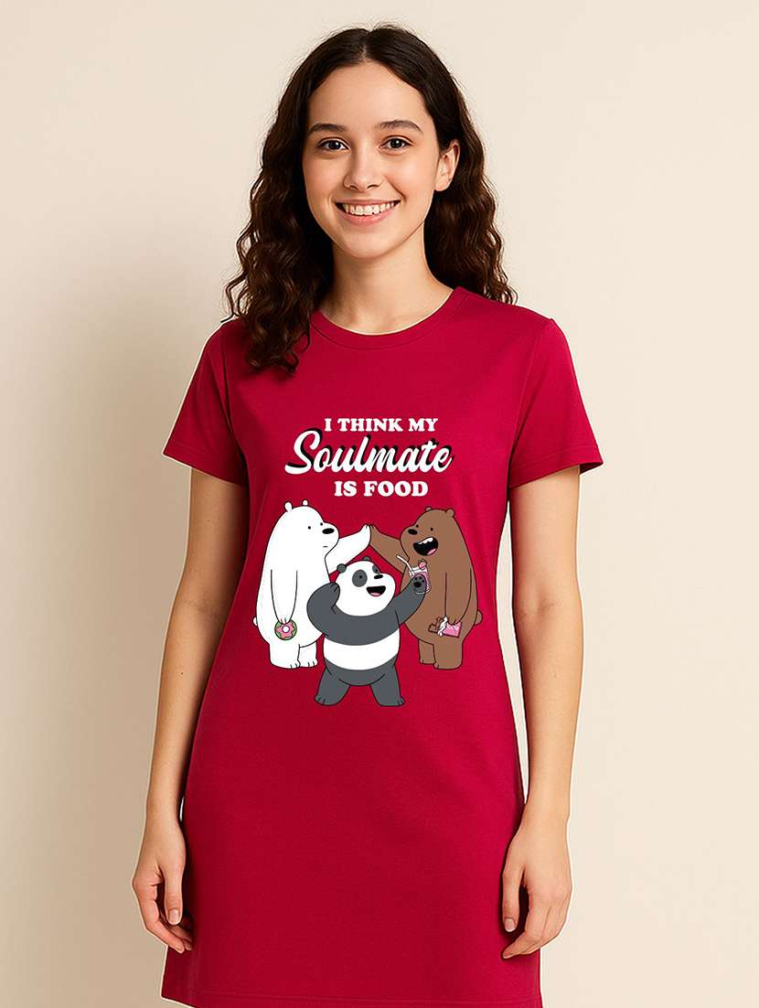 women printed short sleeve t-shirt dress - 22276532 -  Standard Image - 1