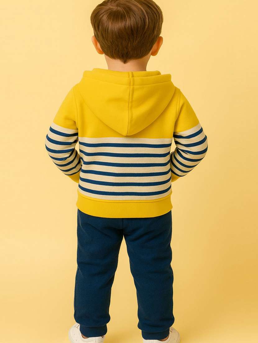 boys printed hooded full length co-ord set - 22276573 -  Standard Image - 1