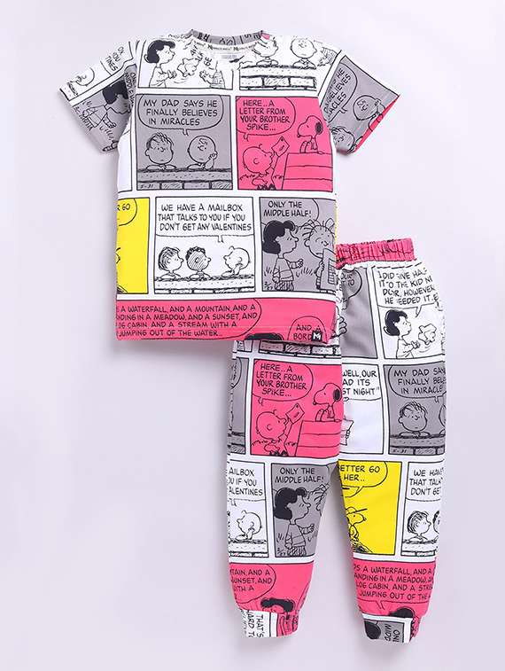 boys printed full length co-ord set - 22276613 -  Standard Image - 1