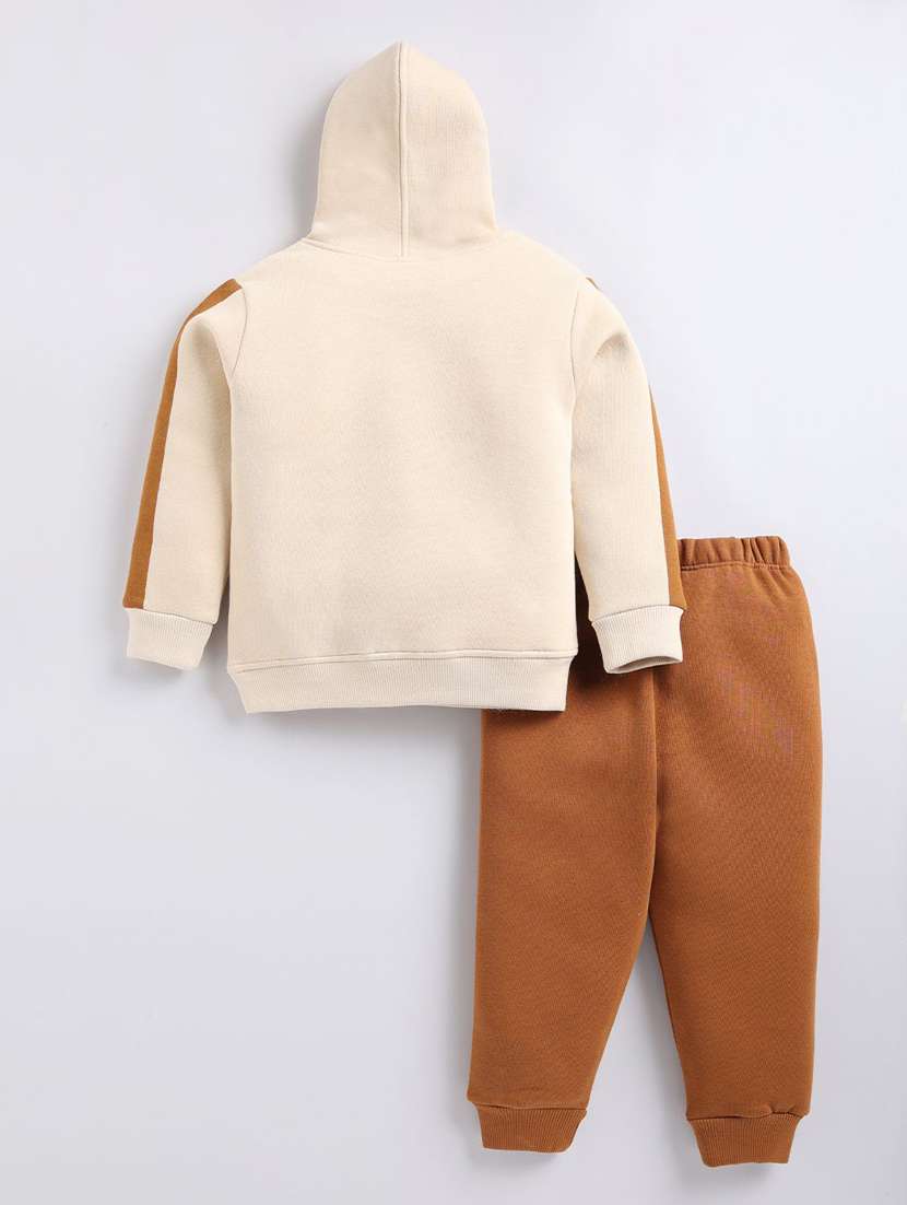 boys printed hooded full length co-ord set - 22276662 -  Standard Image - 1