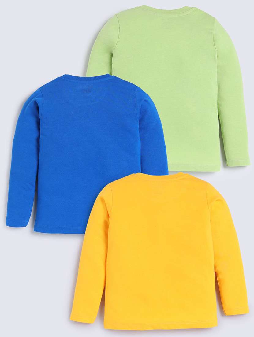 boys pack of 3 printed long sleeve t-shirt - 22276792 -  Standard Image - 1